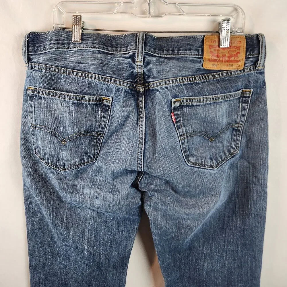 Levis 559 Jeans Mens 36x30 Medium Light Wash Blue Denim Relaxed Straight Skater